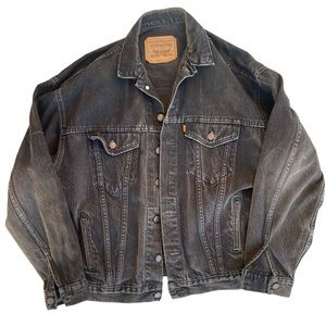 VINTAGE Orange Tab Levi’s Brown/Grey Denim Jean Jacket Men’s Size Large